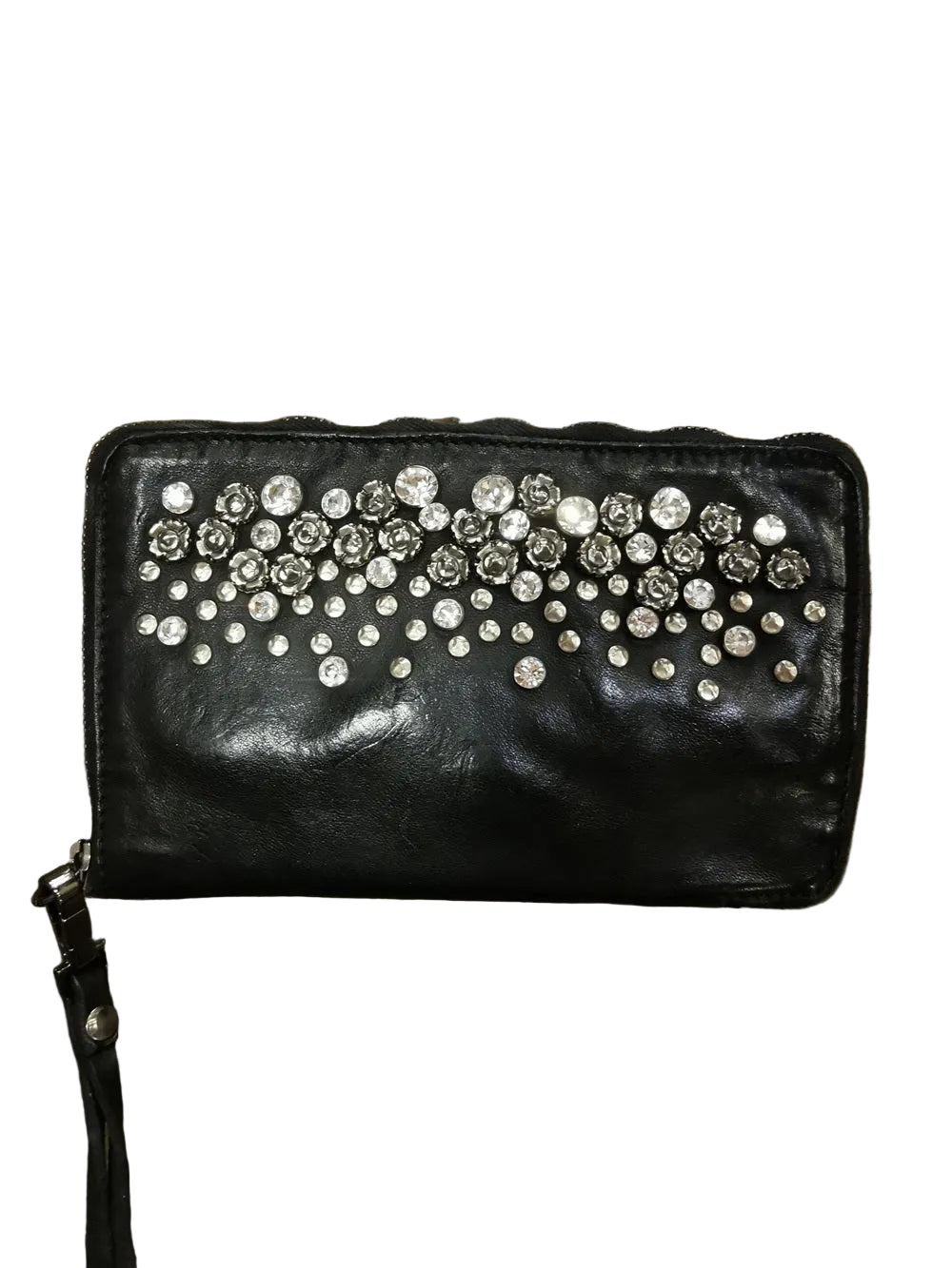 Campomaggi C003570ND-X0038 Black Studded Large Women's Wallet