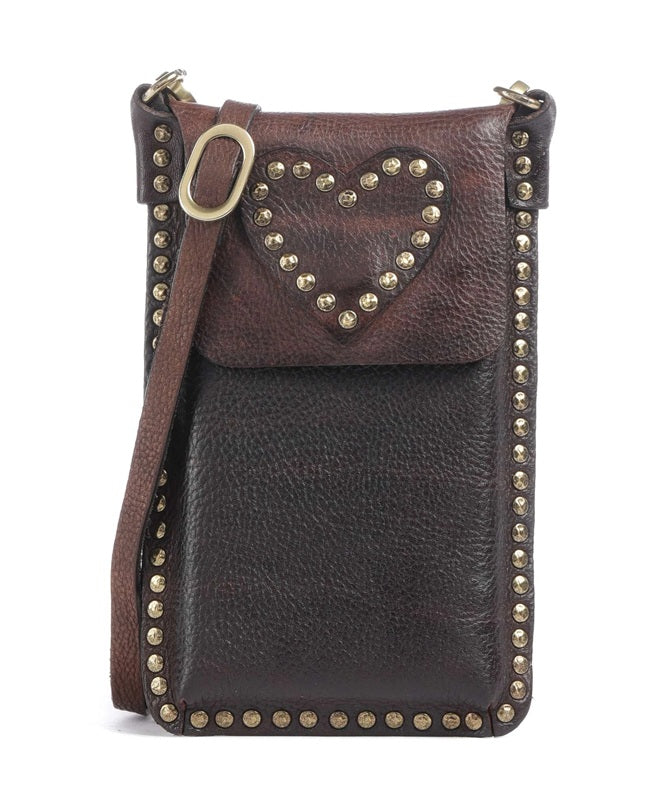 Campomaggi Lea leather phone holder C017401ND X3223 dark brown