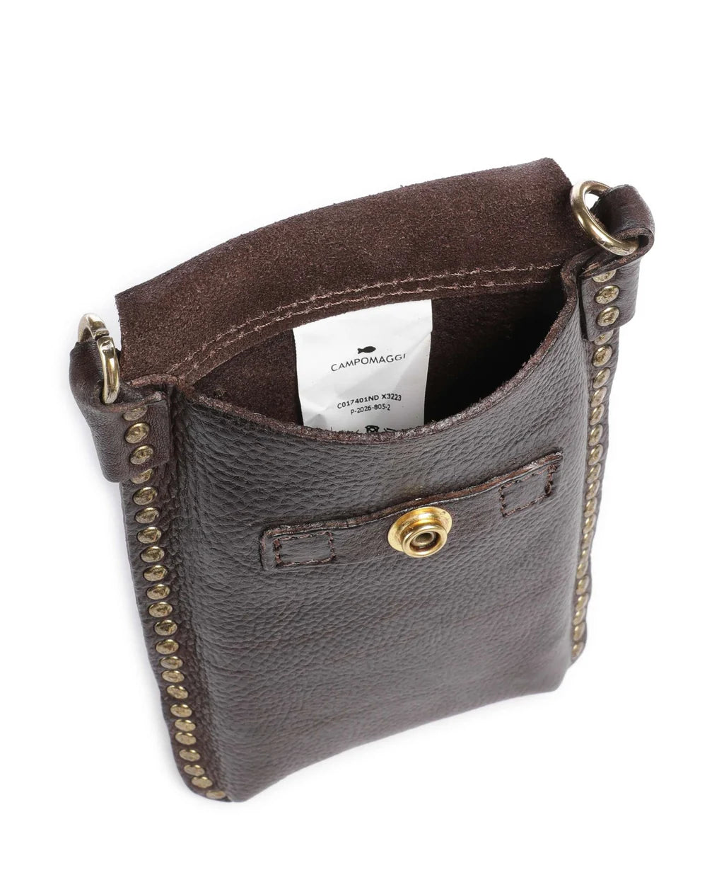 Campomaggi Lea leather phone holder C017401ND X3223 dark brown