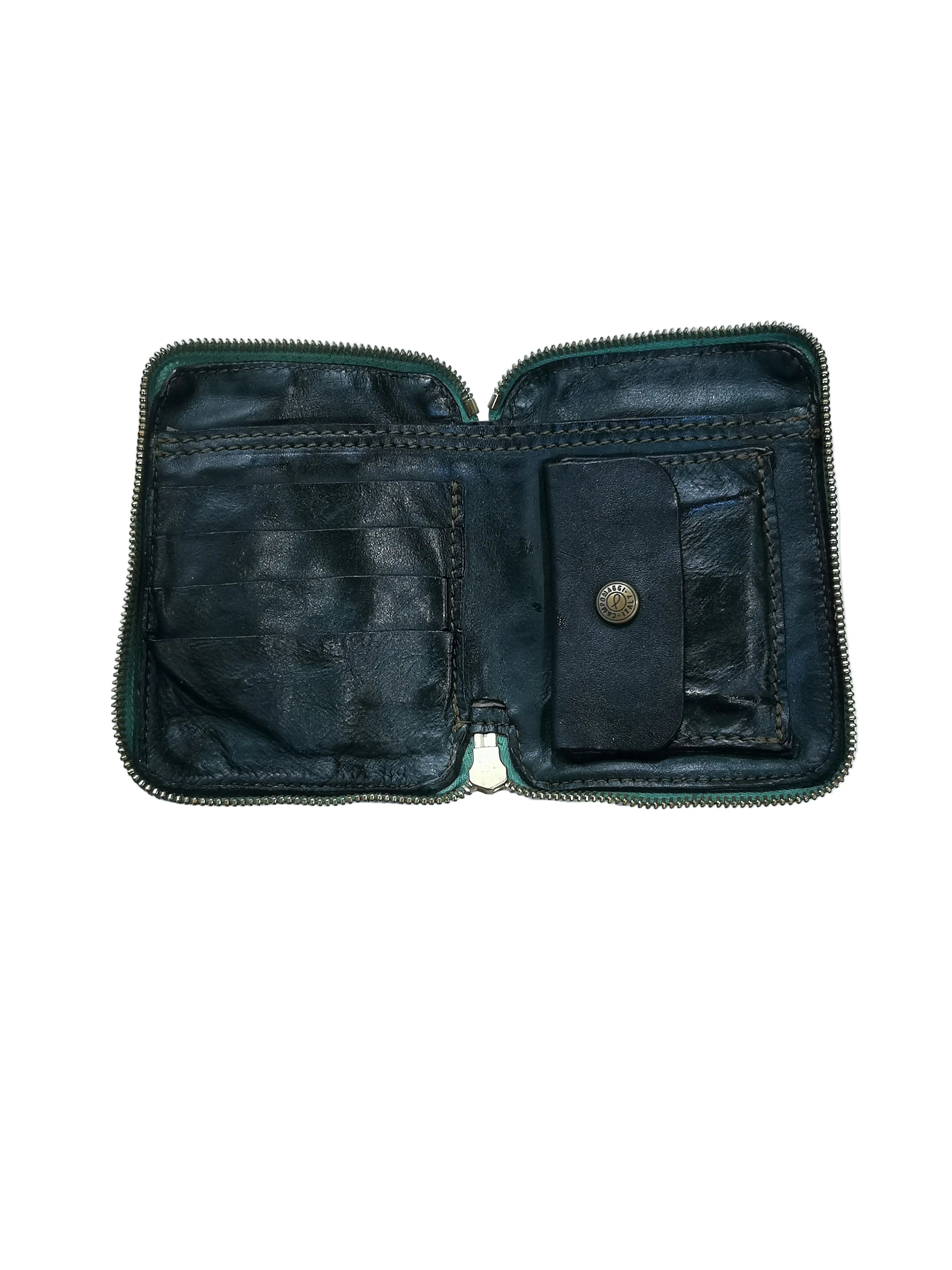 Leather wallet with studs and rhinestones Campomaggi C002060ND-X0045 Bottle