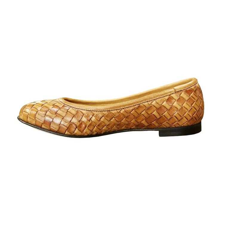 Ballerina in pelle intrecciata Pelletteria Allegrini Filippo B940 Mogano - Pelletteria Allegrini