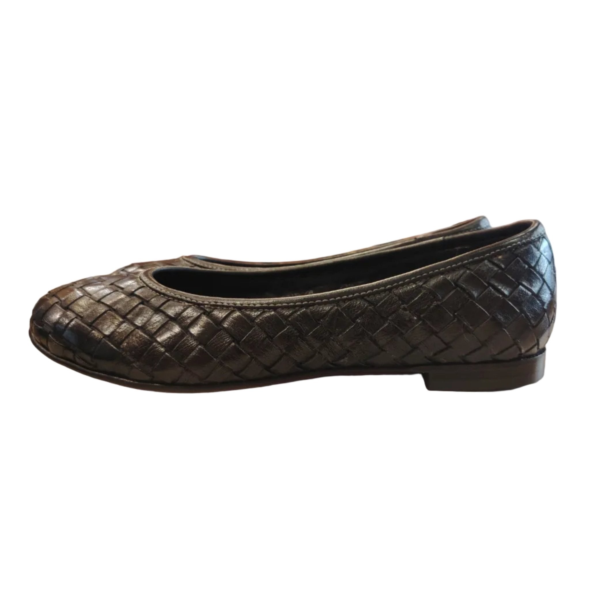 Ballerina in pelle intrecciata Pelletteria Allegrini Filippo B940 Nero - Pelletteria Allegrini