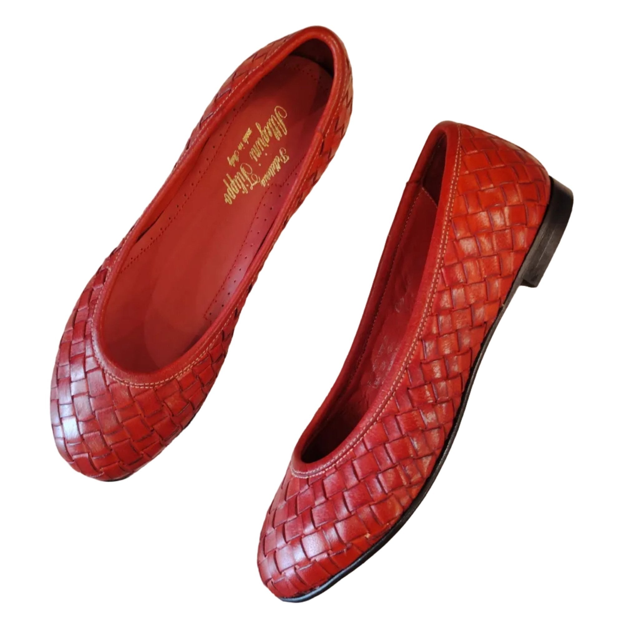 Ballerina in pelle intrecciata Pelletteria Allegrini Filippo B940 Porpora - Pelletteria Allegrini