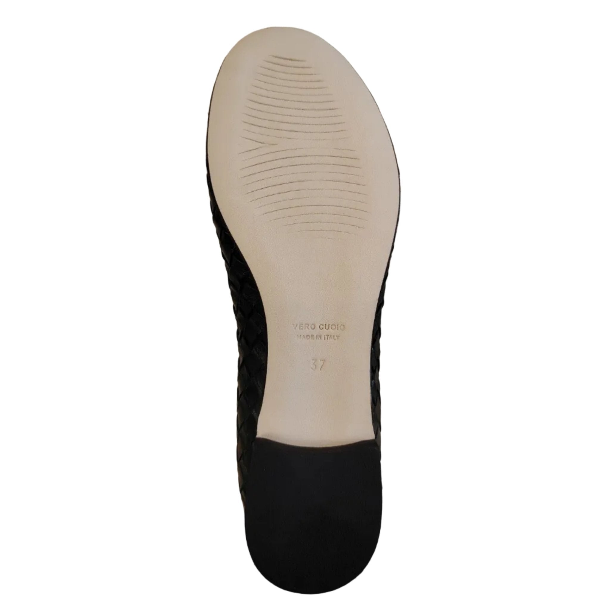 Ballerina in pelle intrecciata Pelletteria Allegrini Filippo B940 Verde - Pelletteria Allegrini
