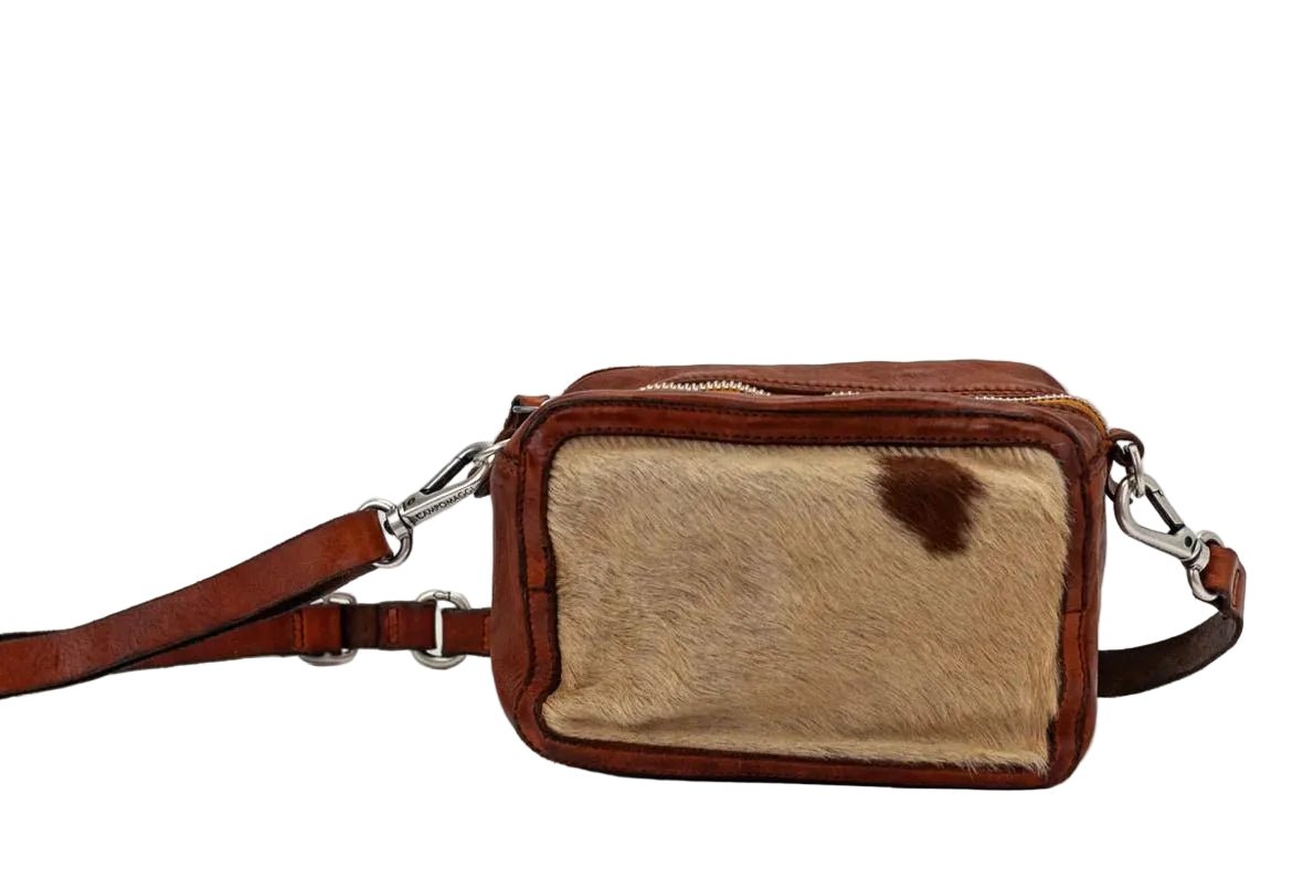 Bauletto cavallino Diaspro in pelle Campomaggi C038510ND X2585 Cognac - Pelletteria Allegrini