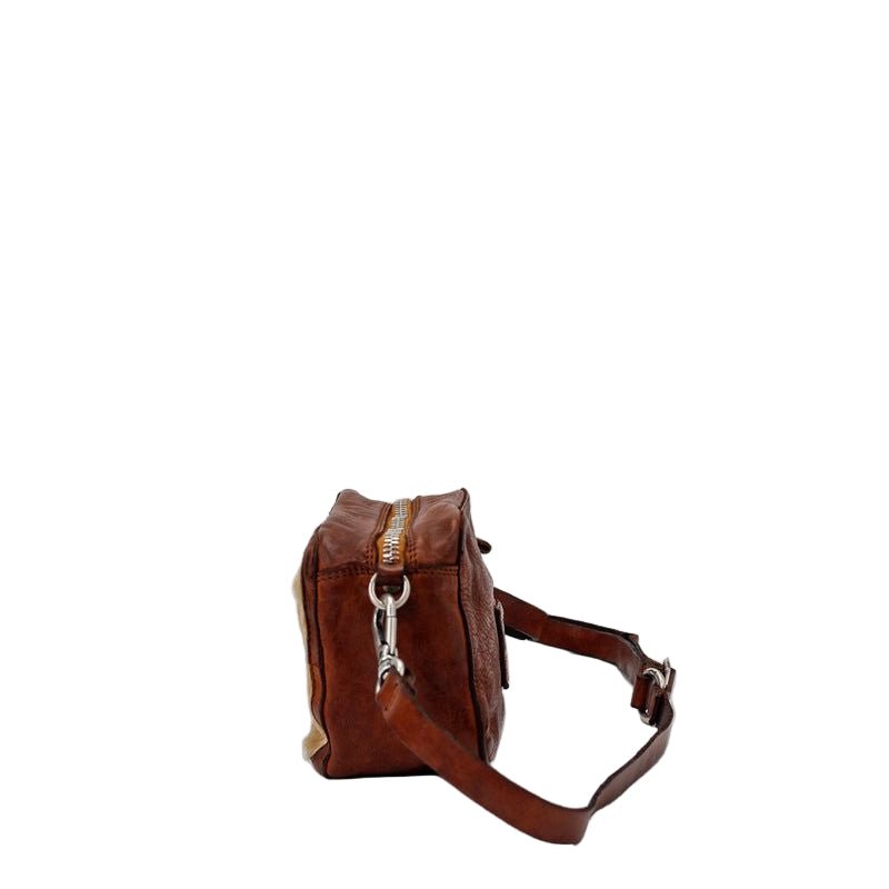 Bauletto cavallino Diaspro in pelle Campomaggi C038510ND X2585 Cognac - Pelletteria Allegrini