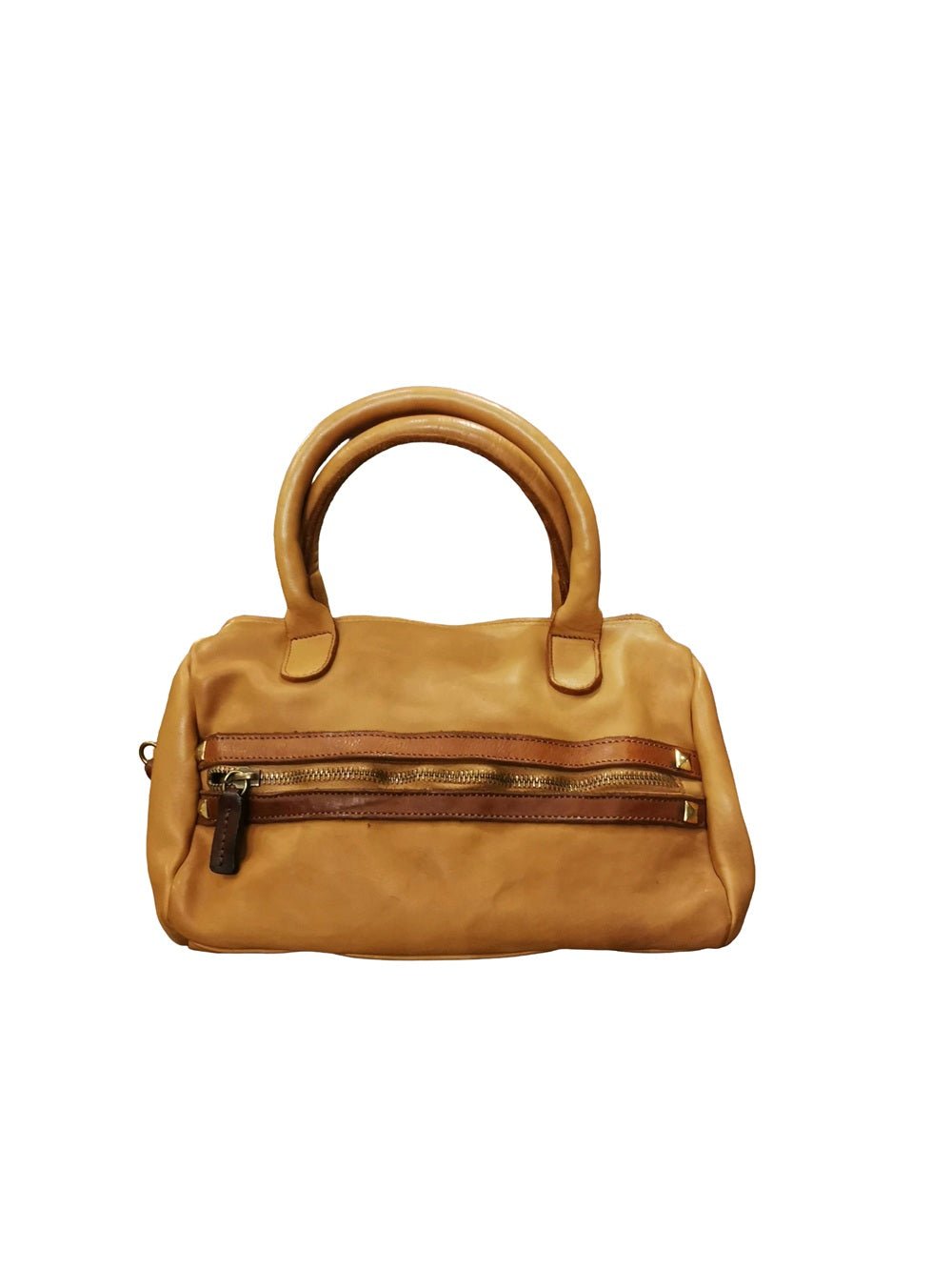 Bauletto in pelle con manici e tracolla Pelletteria Allegrini Filippo 1663 Cognac - Pelletteria Allegrini