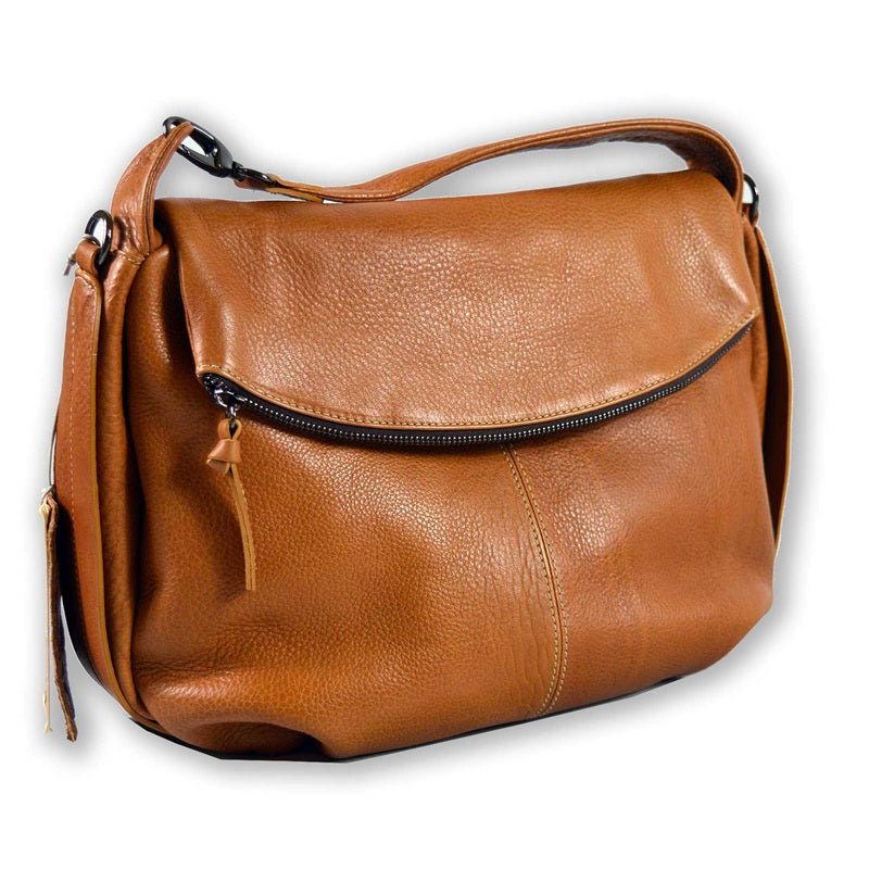 Borsa a mano in pelle con tracolla Bruno Rossi R76/G vacchetta - Pelletteria Allegrini
