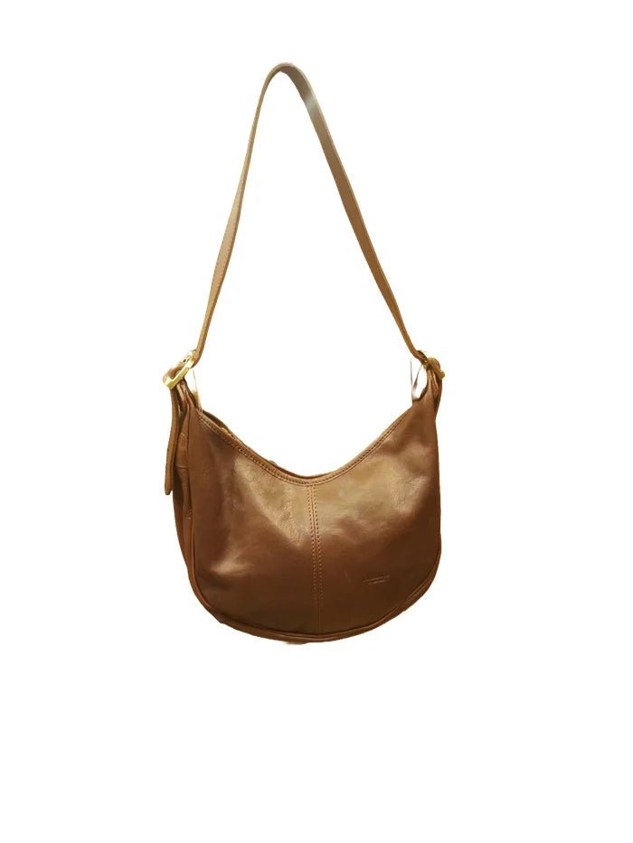 Borsa a mezza luna in pelle I Medici 63/2350 Testa di moro - Pelletteria Allegrini