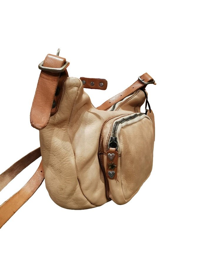 Borsa a spalla con tracolla in pelle Pelletteria Allegrini Filippo 1644 Beige - Pelletteria Allegrini