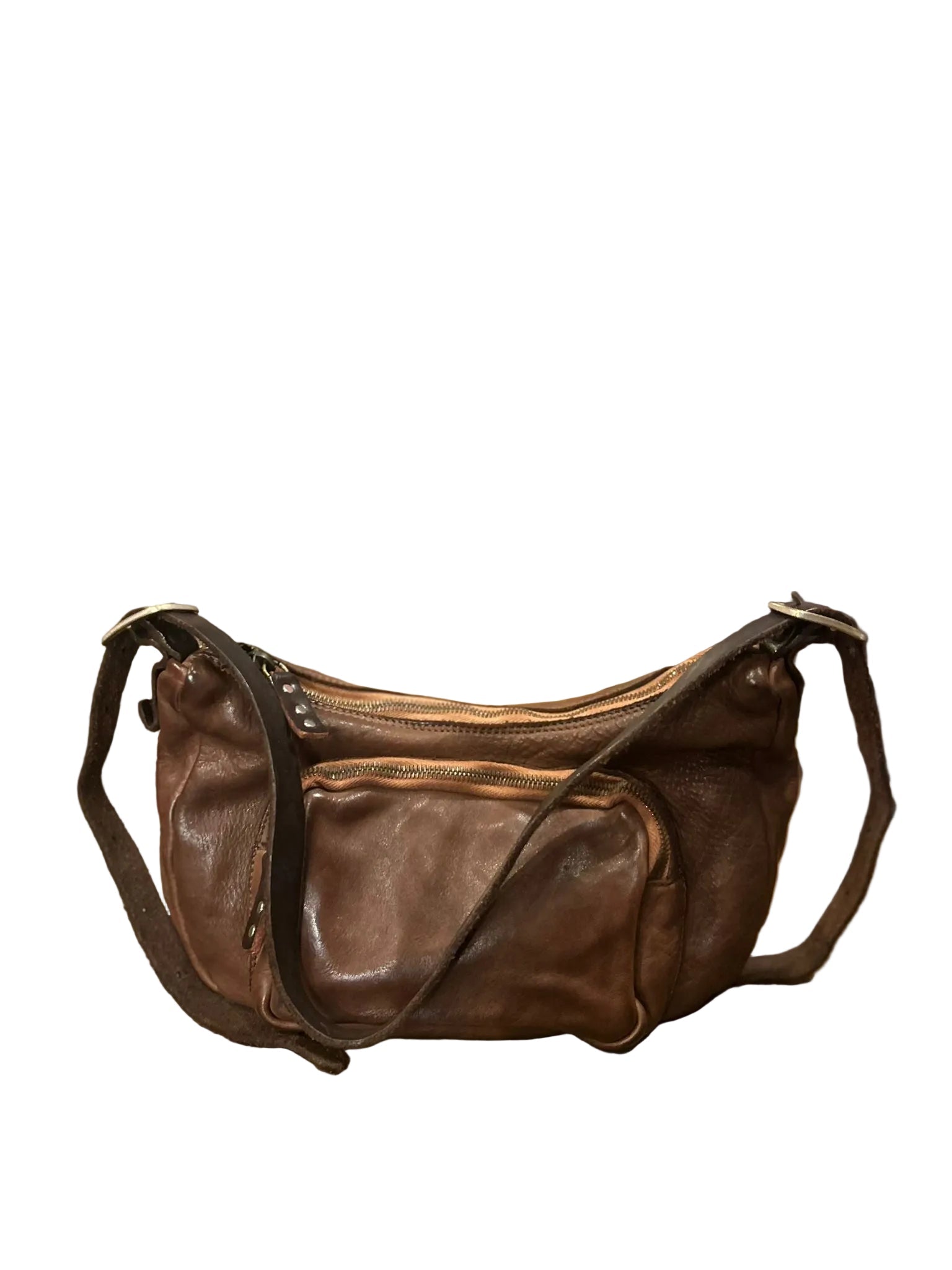 Borsa a spalla con tracolla in pelle Pelletteria Allegrini Filippo 1644 Bruciato - Pelletteria Allegrini