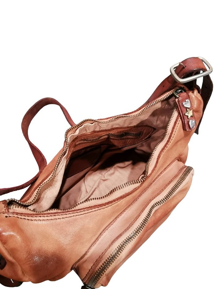 Borsa a spalla con tracolla in pelle Pelletteria Allegrini Filippo 1644 Cognac - Pelletteria Allegrini