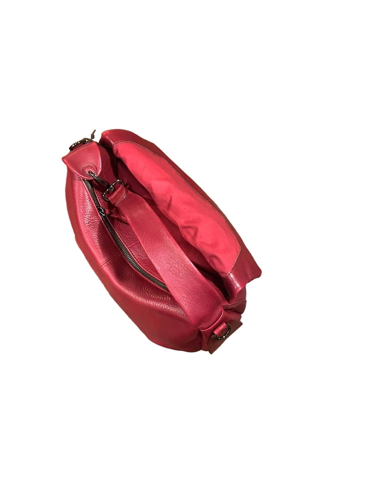 Borsa a spalla in pelle tamponata Bruno Rossi R76/G bordeaux - Pelletteria Allegrini
