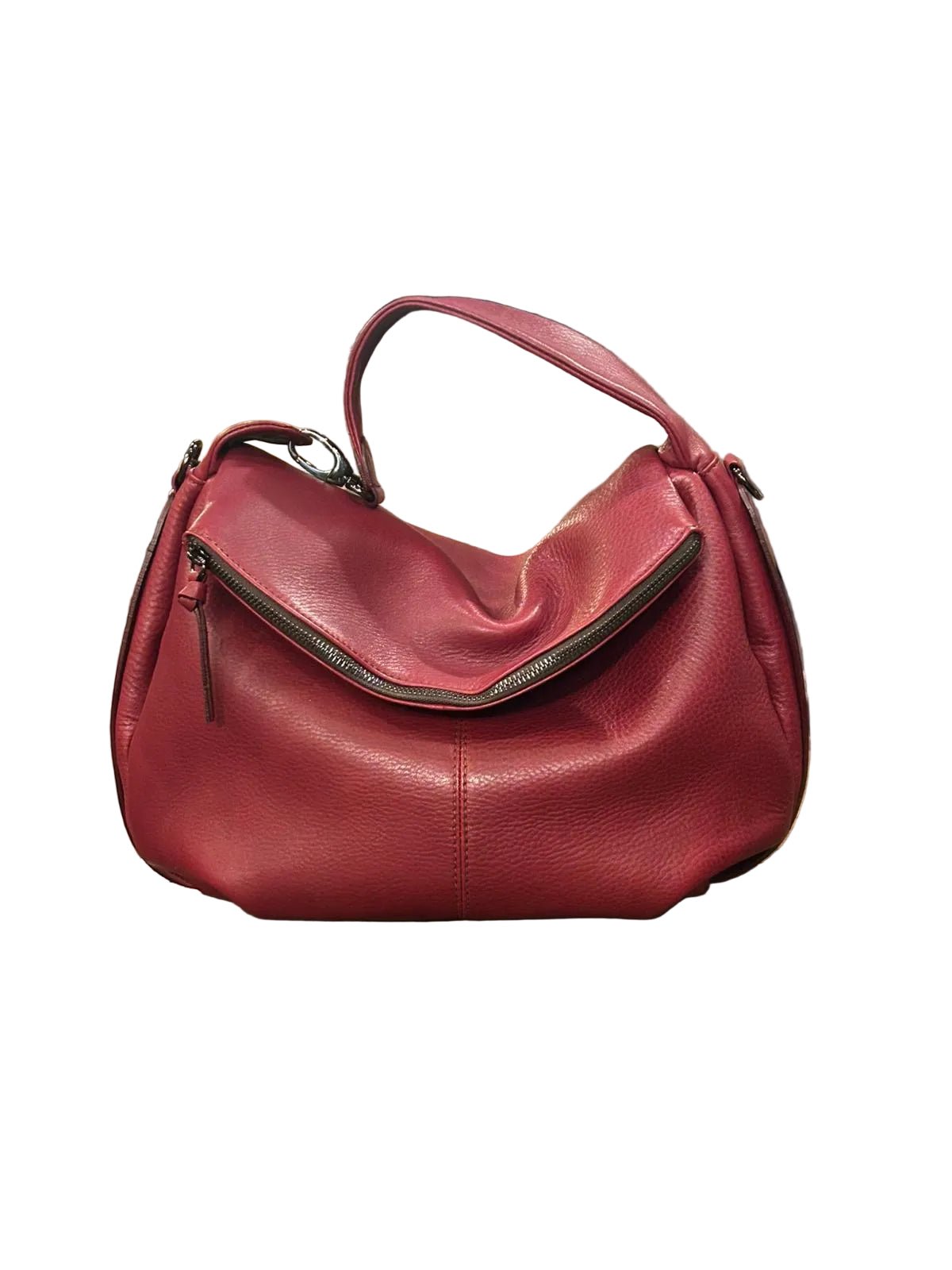 Borsa a spalla in pelle tamponata Bruno Rossi R76/G bordeaux - Pelletteria Allegrini