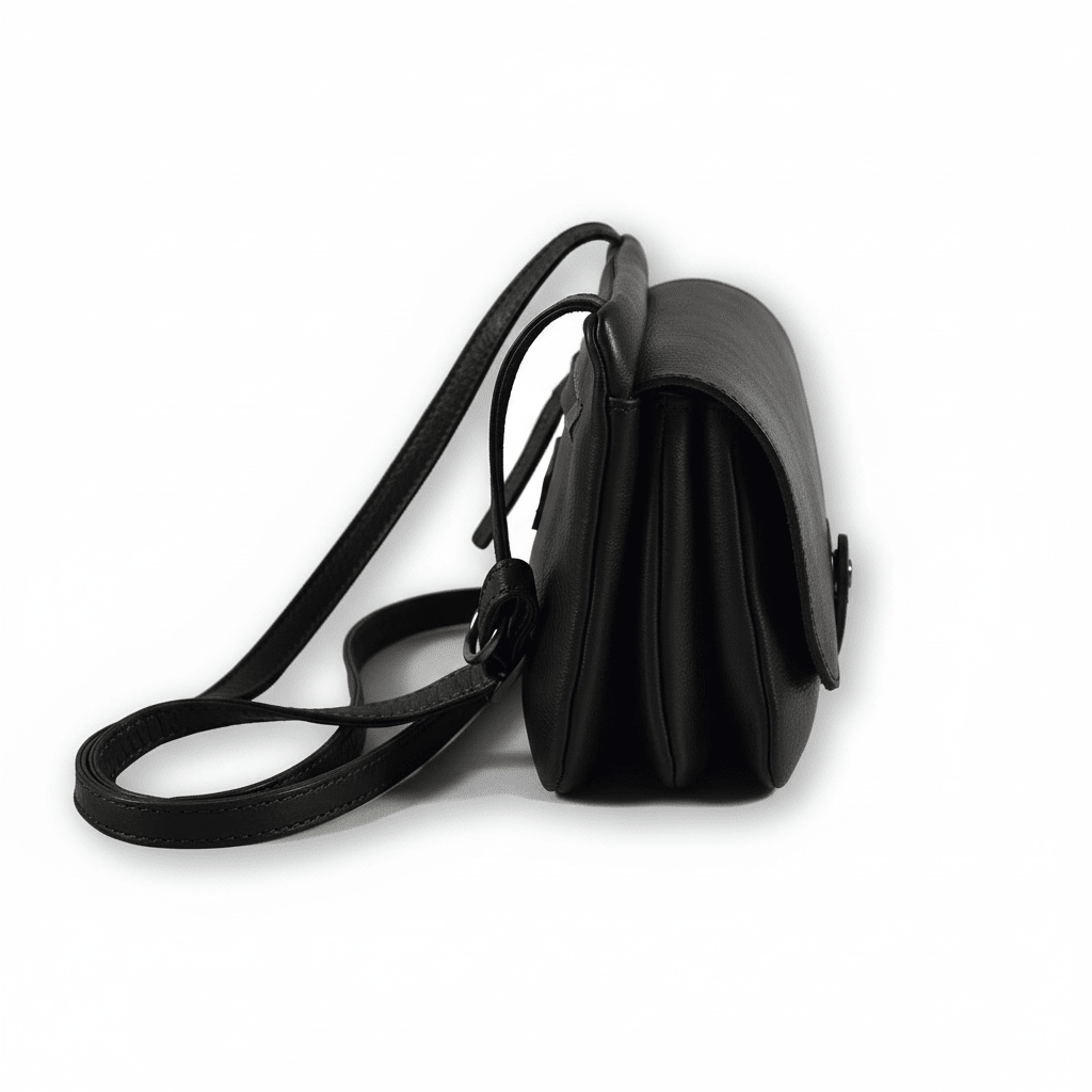 Borsa a tracolla in pelle Bruno Rossi R71/P nero - Pelletteria Allegrini