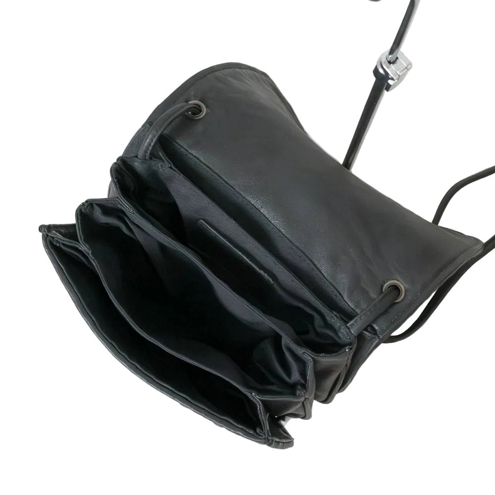 Borsa a tracolla in pelle intrecciata Visonà ESMERALDA 20315 Nero - Pelletteria Allegrini