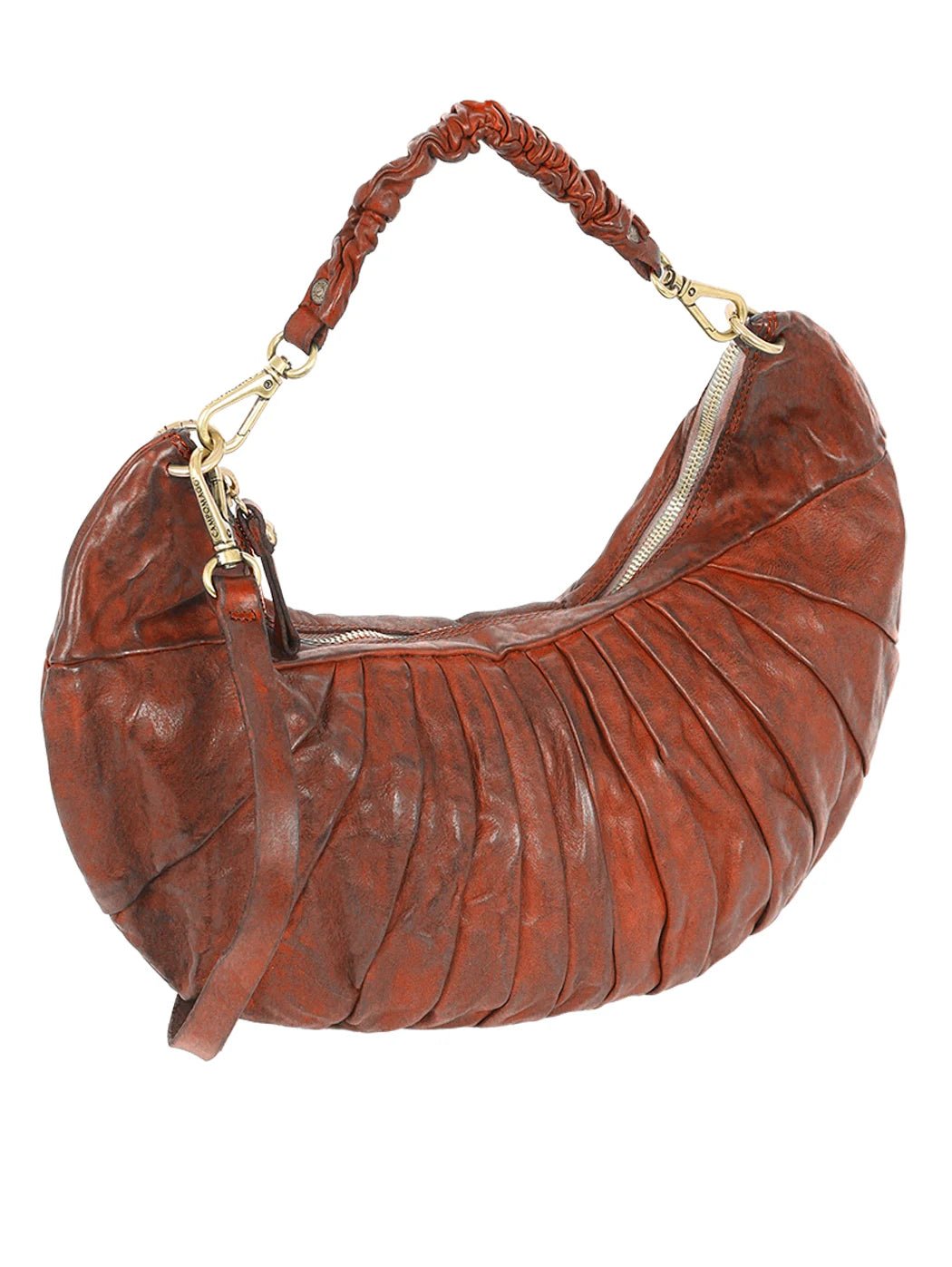 Borsa a tracolla Luna TG.M in pelle Campomaggi C043780ND X2982 cognac - Pelletteria Allegrini