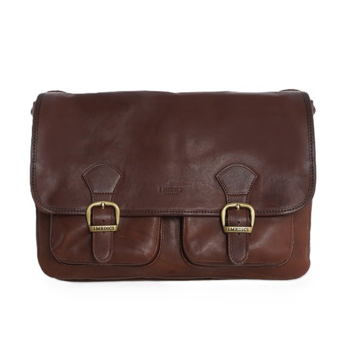 Borsa College in pelle I Medici 63/5500 testa di moro - Pelletteria Allegrini
