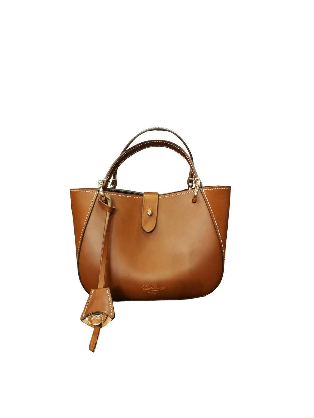 Borsa con doppie maniglie in pelle Boldrini 07376 Golden - Pelletteria Allegrini