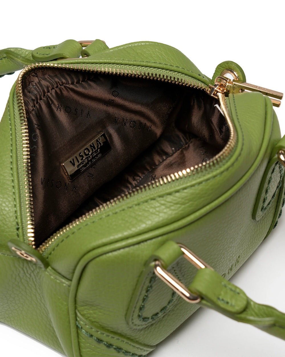 Borsa con maniglie e tracolla in pelle Visonà BOSTON 25120 Mela - Pelletteria Allegrini