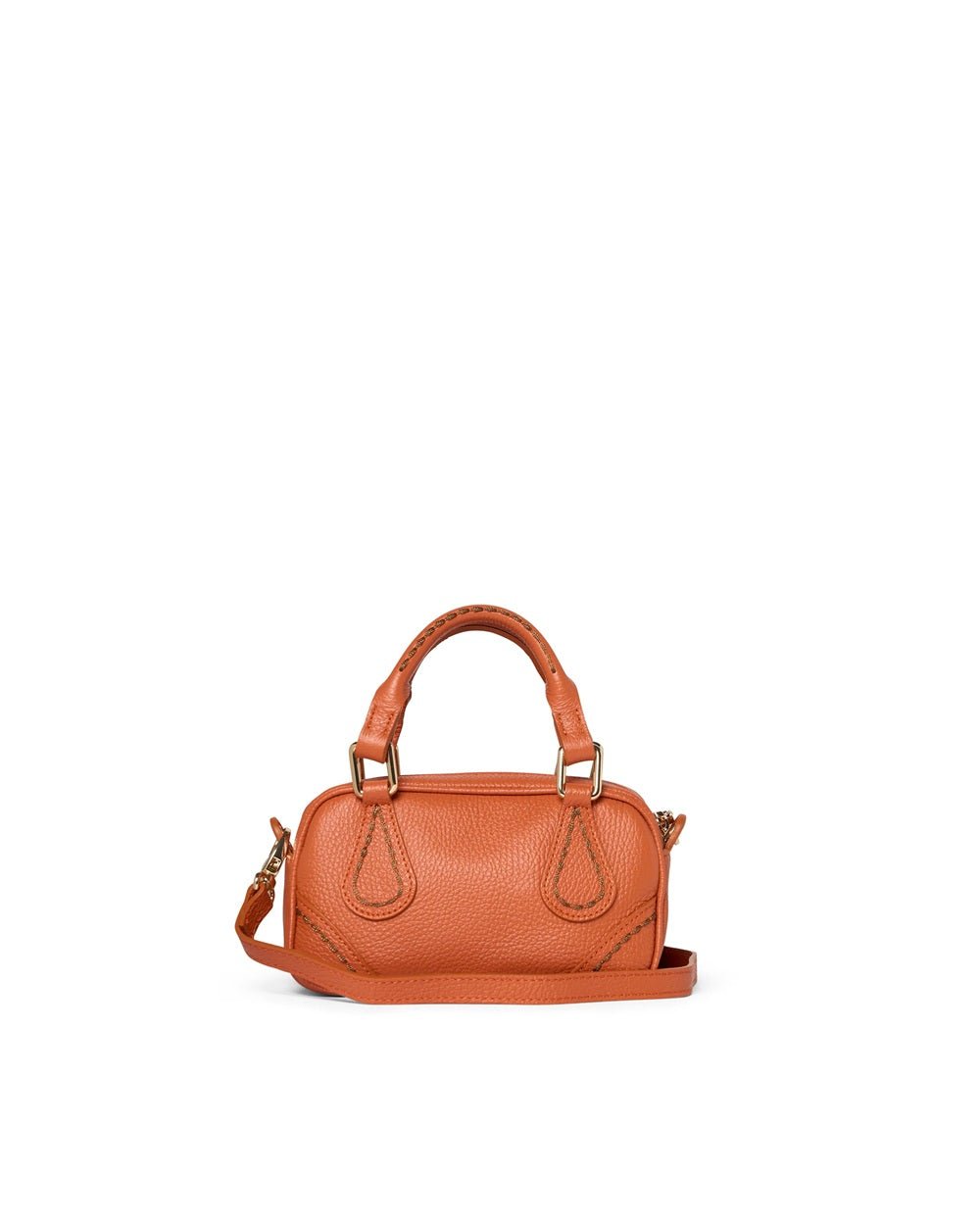 Borsa con maniglie e tracolla in pelle Visonà BOSTON 25120 Papaya - Pelletteria Allegrini