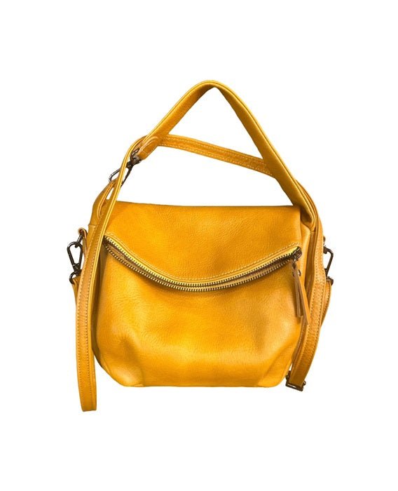 Borsa con tracolla in pelle Bruno Rossi R76/P Ocra - Pelletteria Allegrini
