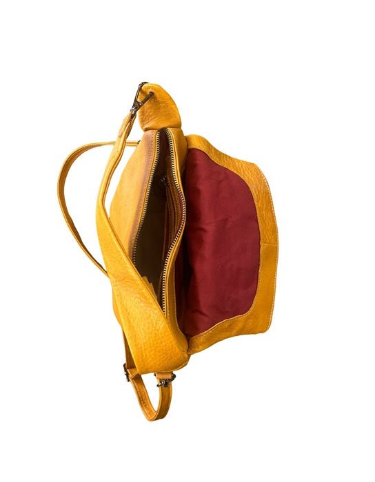 Borsa con tracolla in pelle Bruno Rossi R76/P Ocra - Pelletteria Allegrini