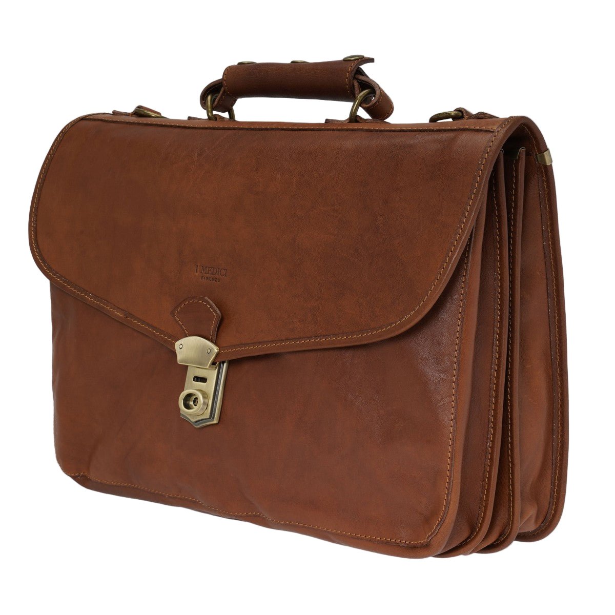 Borsa da lavoro grande in pelle I Medici 63/4000 Marrone - Pelletteria Allegrini