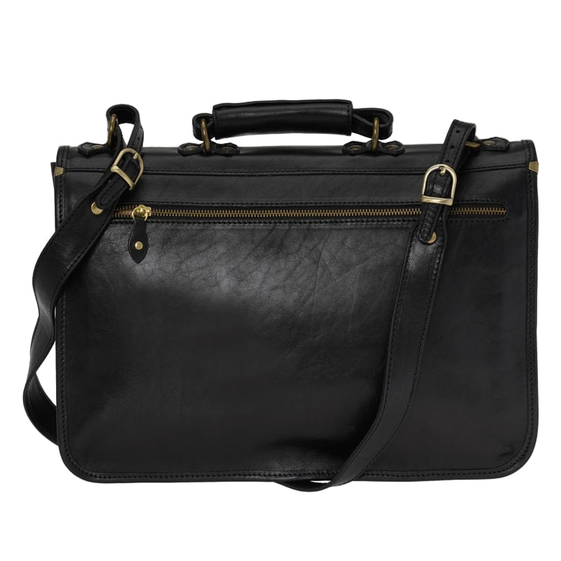 Borsa da lavoro grande in pelle I Medici 63/4000 Nero - Pelletteria Allegrini