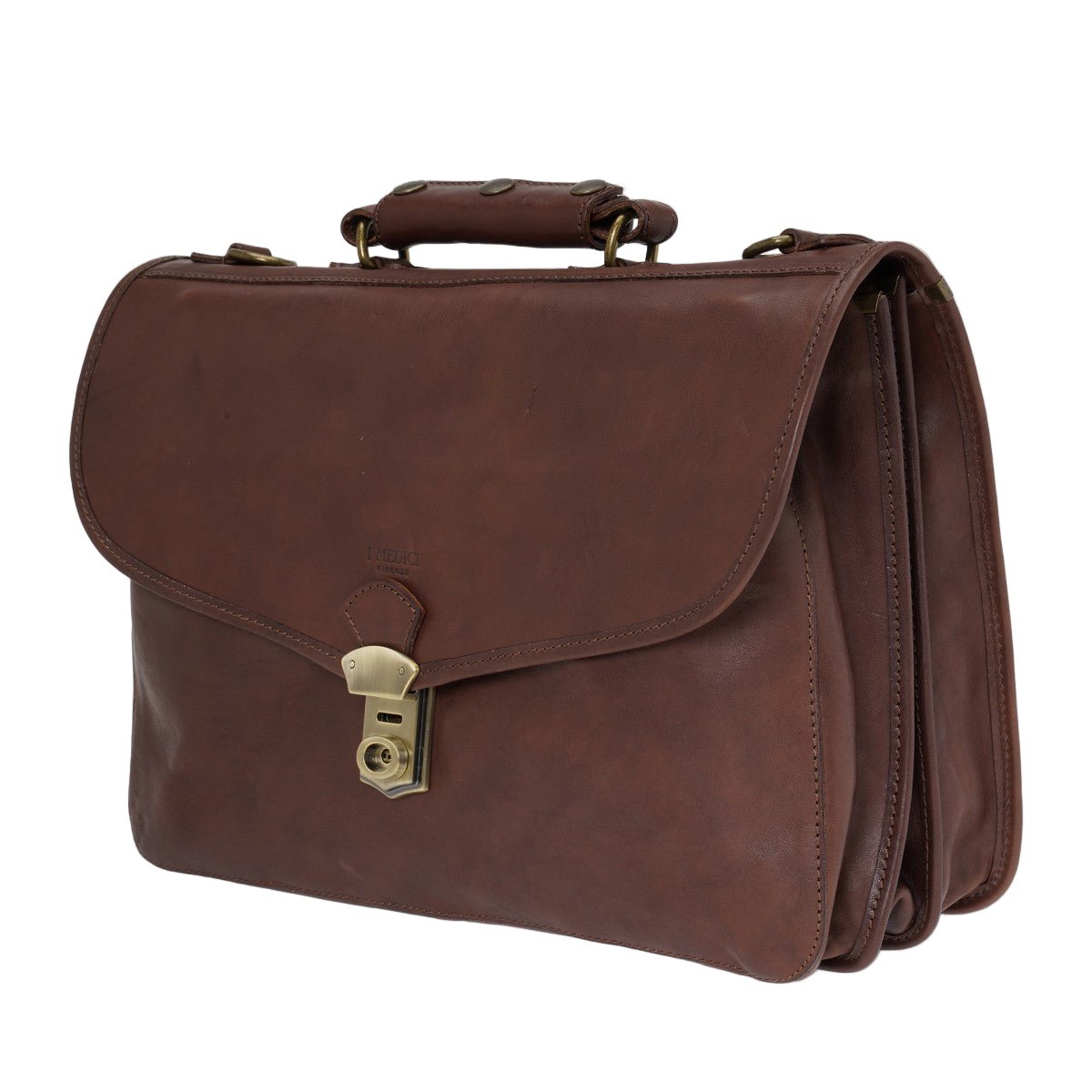 Borsa da lavoro grande in pelle I Medici 63/4000 Testa di moro - Pelletteria Allegrini