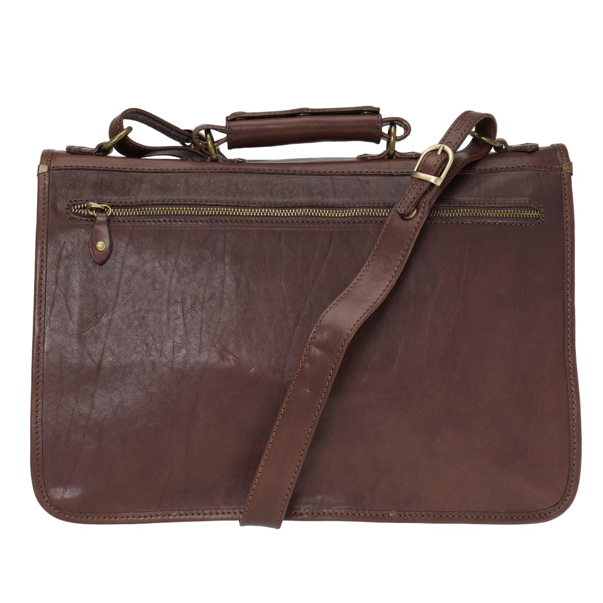 Borsa da lavoro grande in pelle I Medici 63/4000 Testa di moro - Pelletteria Allegrini