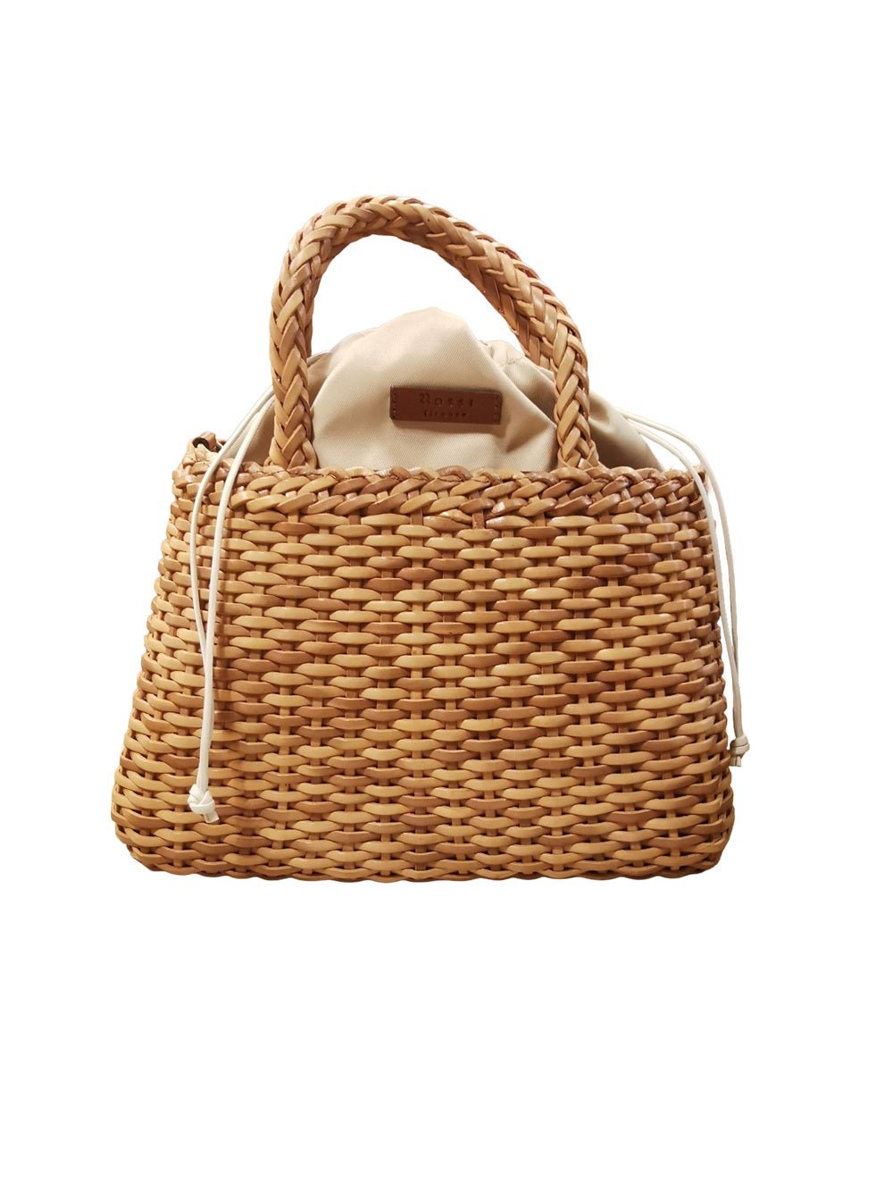 Borsa grande con doppi manici e tracolla in pelle intrecciata Bruno Rossi T5 Cuoio - Pelletteria Allegrini