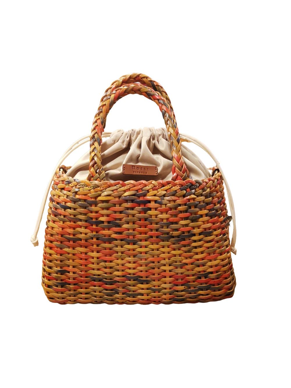 Borsa grande con doppi manici e tracolla in pelle intrecciata Bruno Rossi T5 Multicolor - Pelletteria Allegrini
