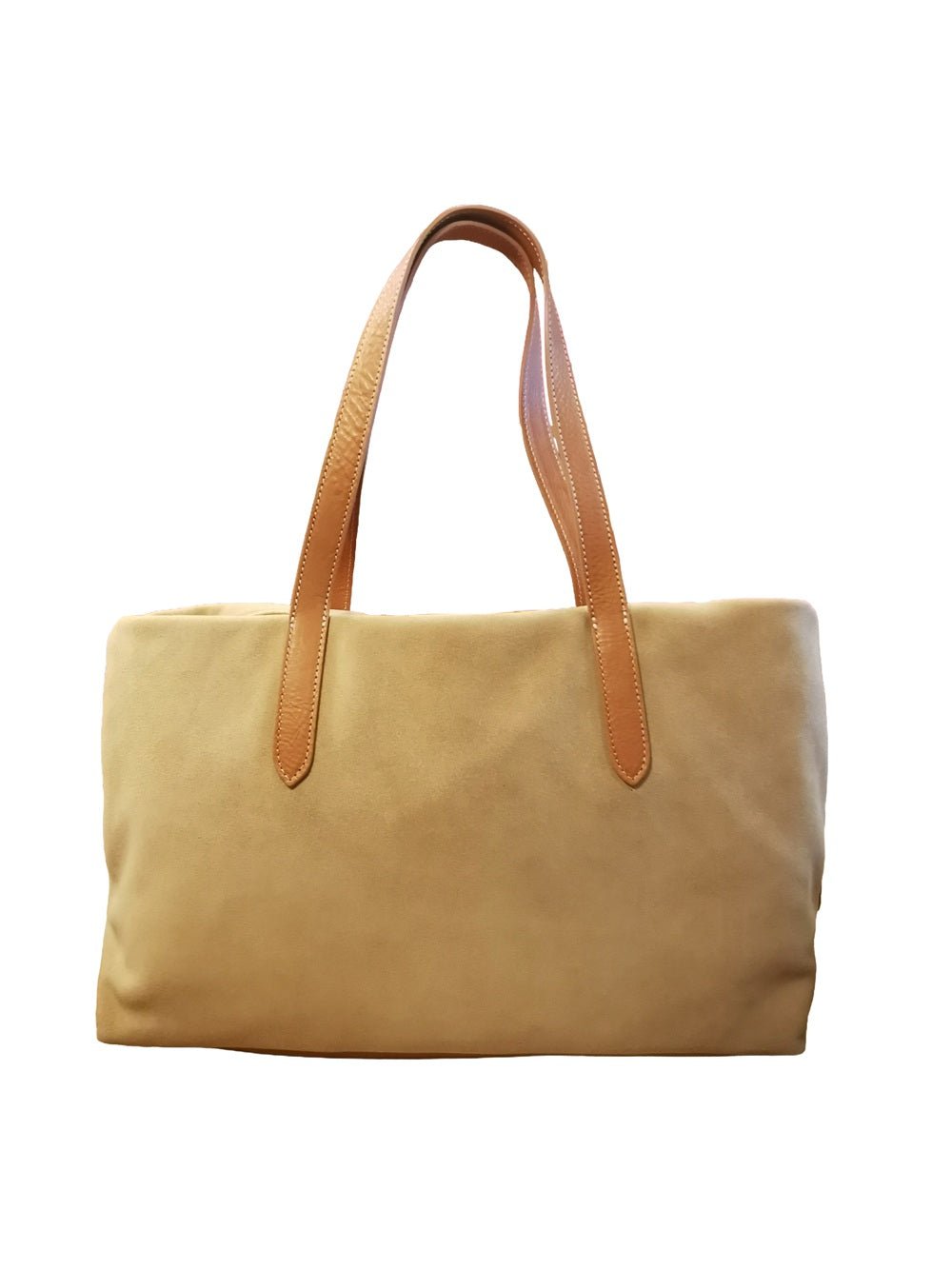 Borsa grande in pelle scamosciata Bruno Rossi C247 Biscotto - Pelletteria Allegrini