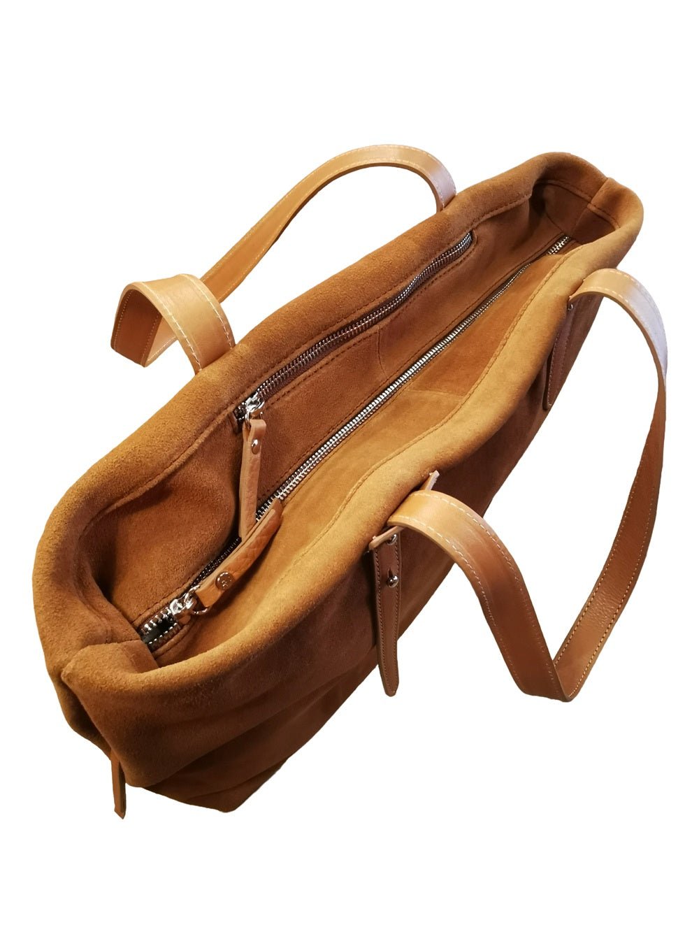 Borsa grande in pelle scamosciata Bruno Rossi C247 Cuoio - Pelletteria Allegrini