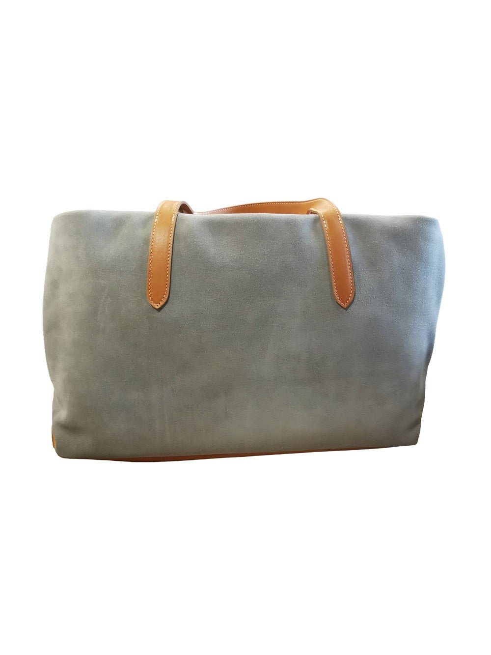 Borsa grande in pelle scamosciata Bruno Rossi C247 Salvia - Pelletteria Allegrini