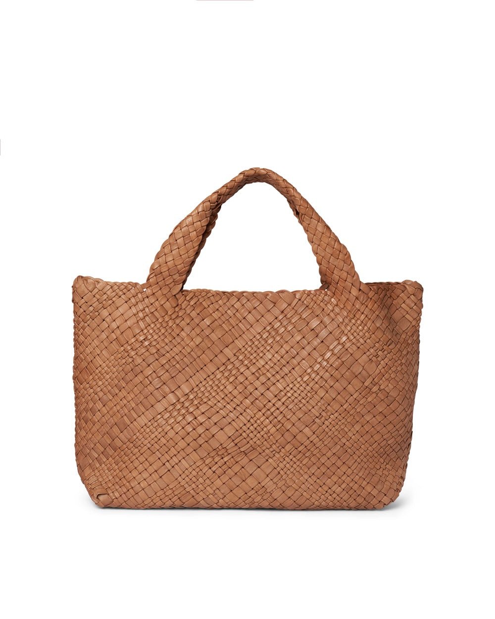 Borsa grande intrecciata in pelle Visonà 20317 Cognac - Pelletteria Allegrini