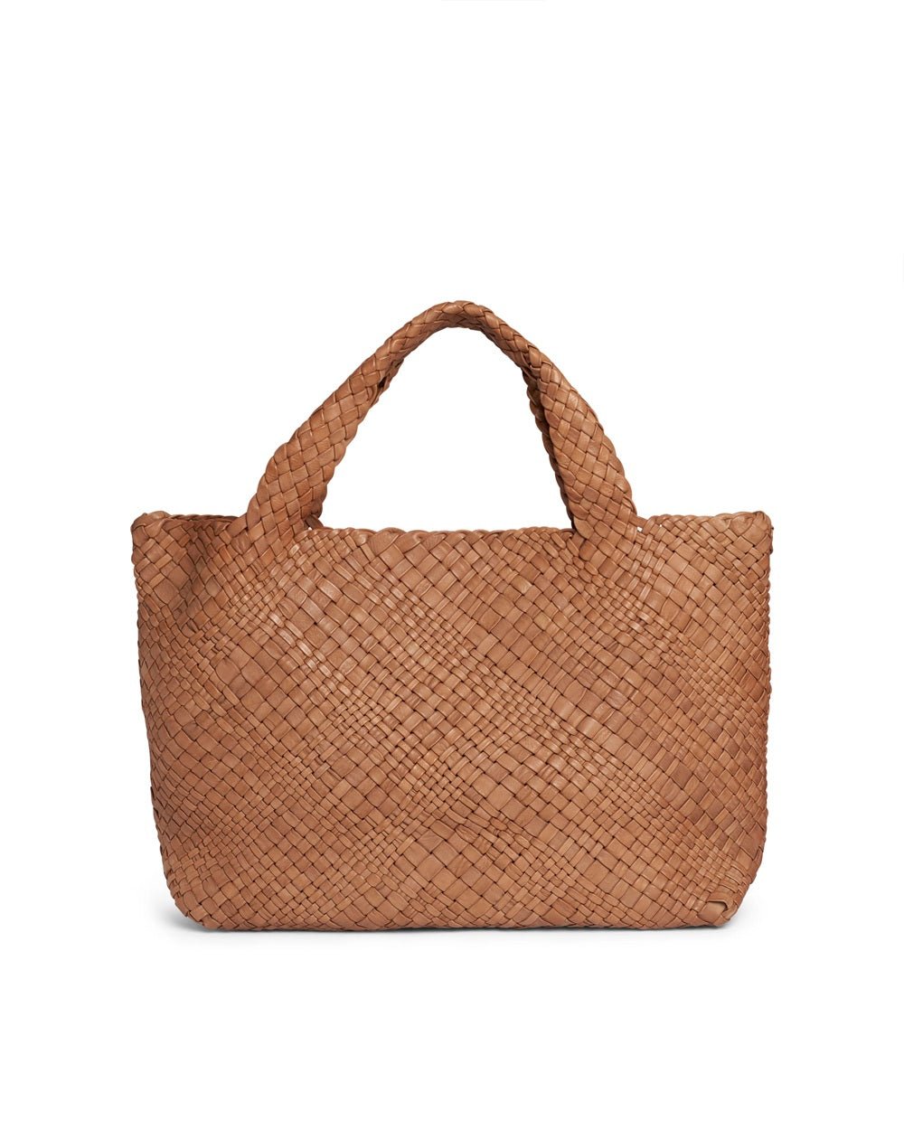 Borsa grande intrecciata in pelle Visonà 20317 Cognac - Pelletteria Allegrini