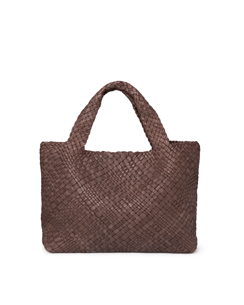 Borsa grande intrecciata in pelle Visonà 20317 Testa di moro - Pelletteria Allegrini