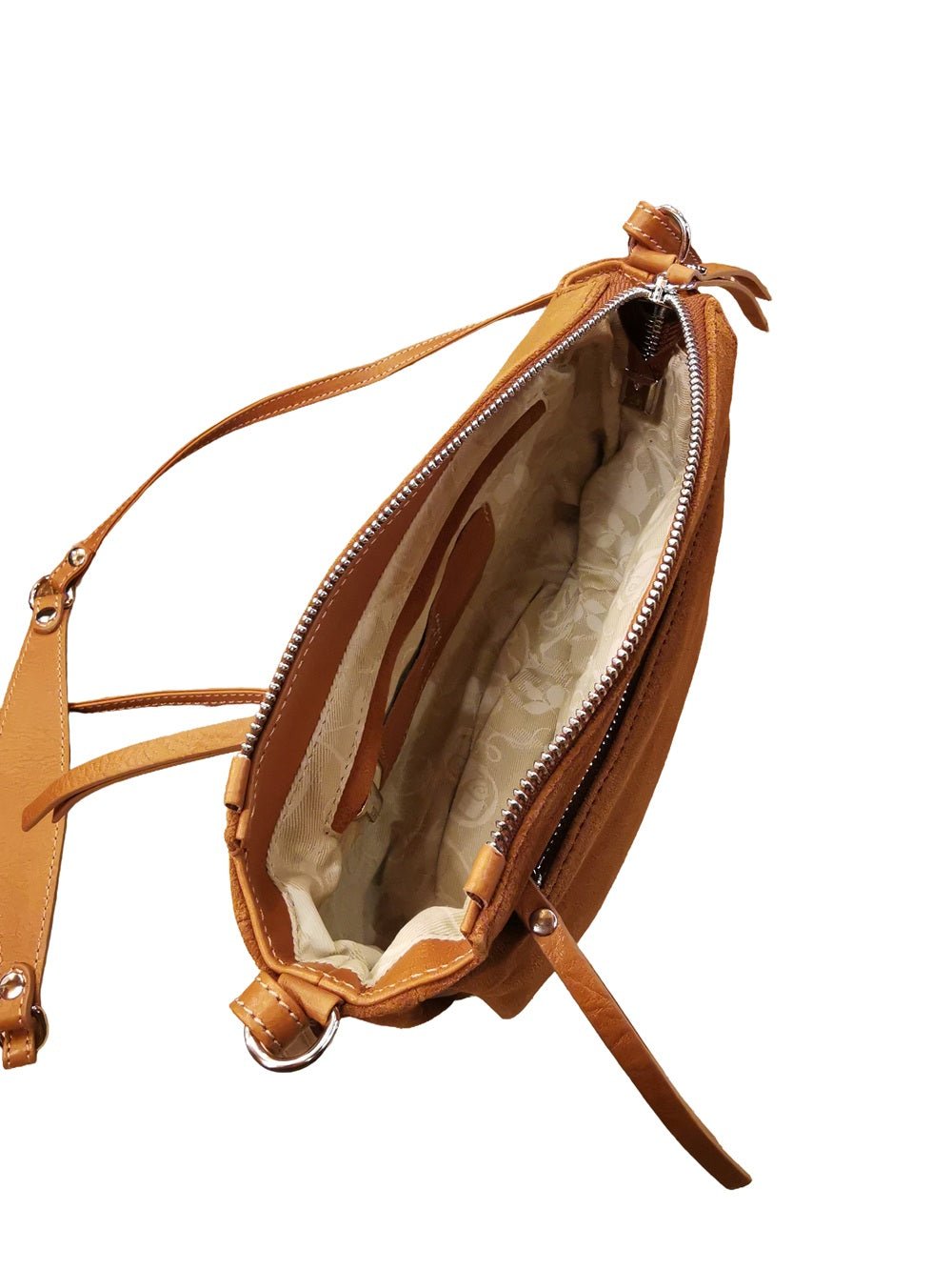 Borsa in camoscio con tracolla Bruno Rossi C240 Cuoio - Pelletteria Allegrini