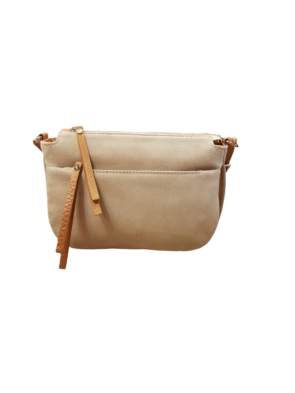 Borsa in camoscio con tracolla Bruno Rossi C240 Panna - Pelletteria Allegrini