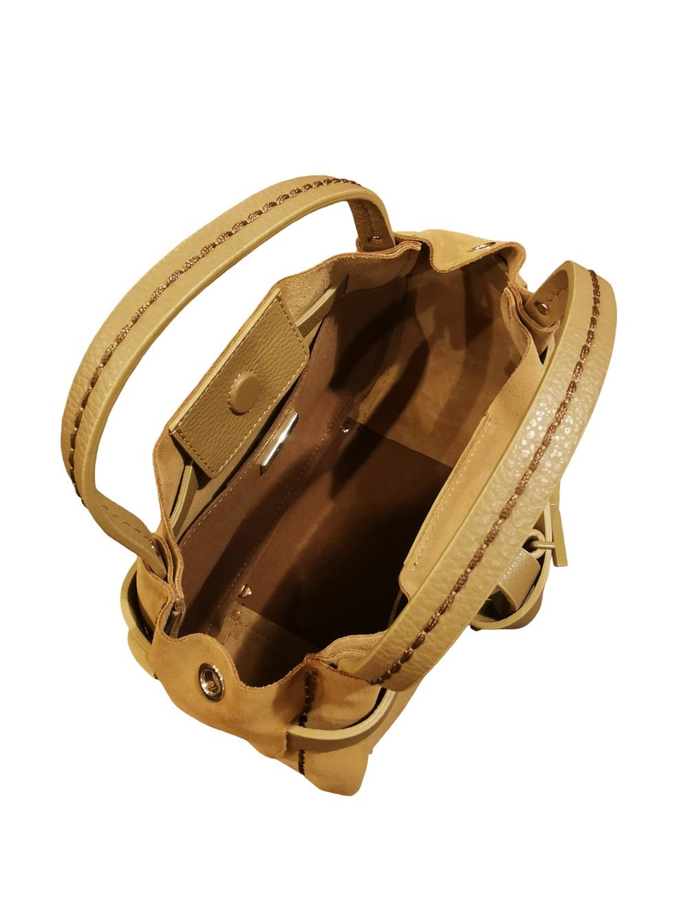Borsa in camoscio Visonà 26140 Caramel - Pelletteria Allegrini