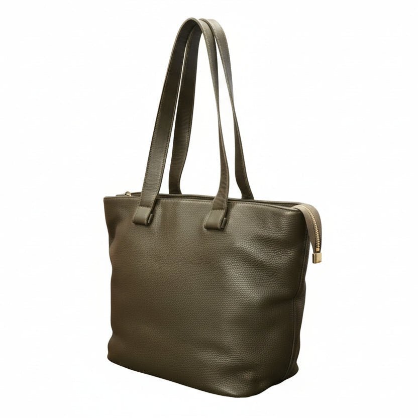 Borsa in pelle con doppi manici Bruno Rossi ML193 Caffè - Pelletteria Allegrini