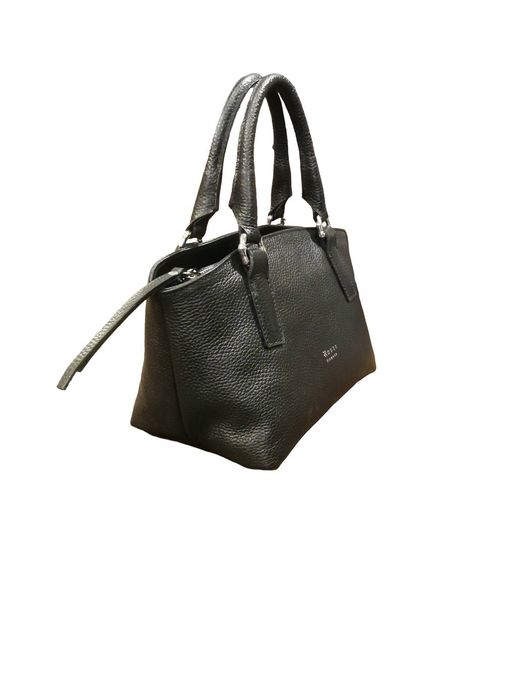 Borsa in pelle con doppi manici e tracolla Bruno Rossi ML252/P Nero - Pelletteria Allegrini