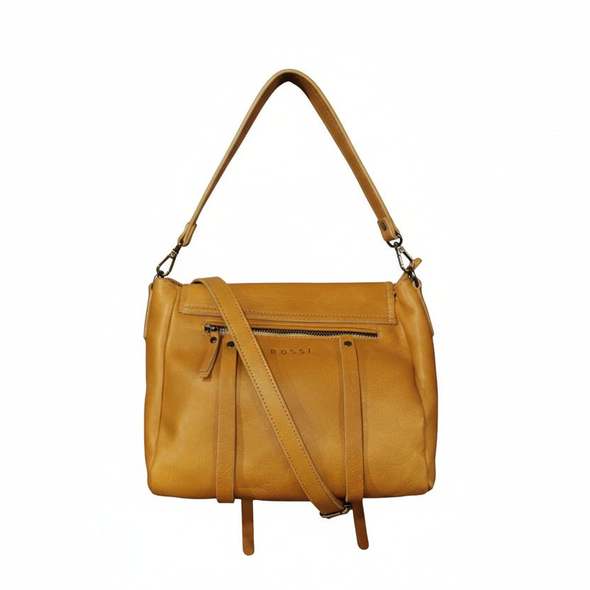 Borsa in pelle con doppio manico Bruno Rossi R319 Biscotto - Pelletteria Allegrini