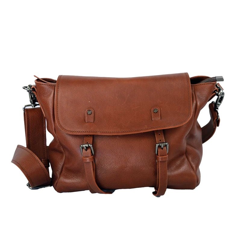 Borsa in pelle con doppio manico Bruno Rossi R319 brandy - Pelletteria Allegrini