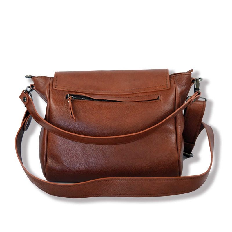 Borsa in pelle con doppio manico Bruno Rossi R319 brandy - Pelletteria Allegrini