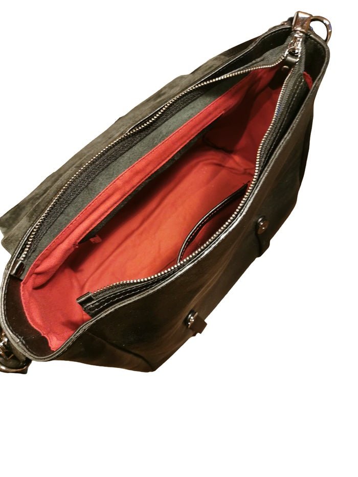 Borsa in pelle con doppio manico Bruno Rossi R319 Nero - Pelletteria Allegrini