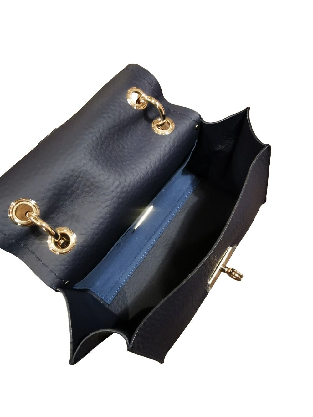 Borsa in pelle con manico bamboo Visonà 20149 pacifico - Pelletteria Allegrini