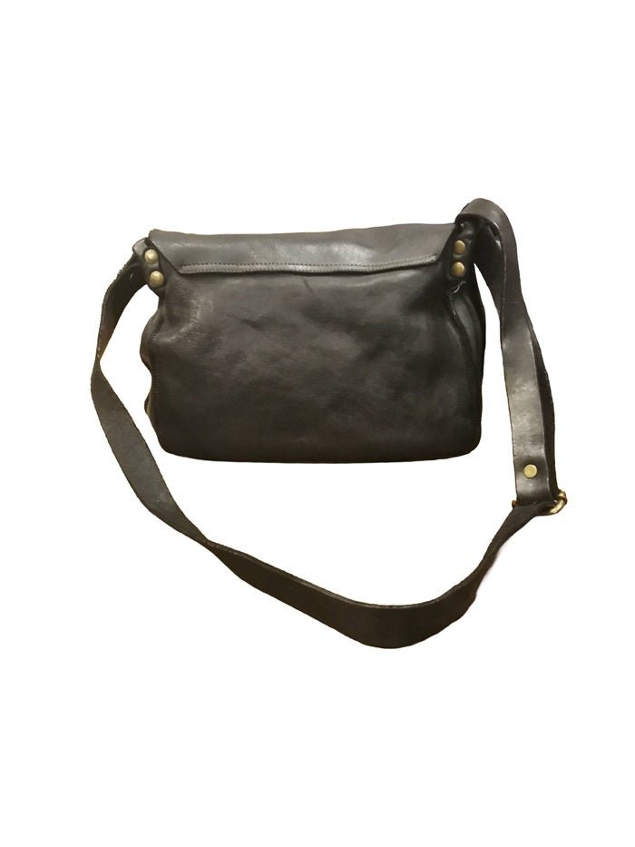 Borsa in pelle con patta e borchie Pelletteria Allegrini Filippo 1647 Nero - Pelletteria Allegrini